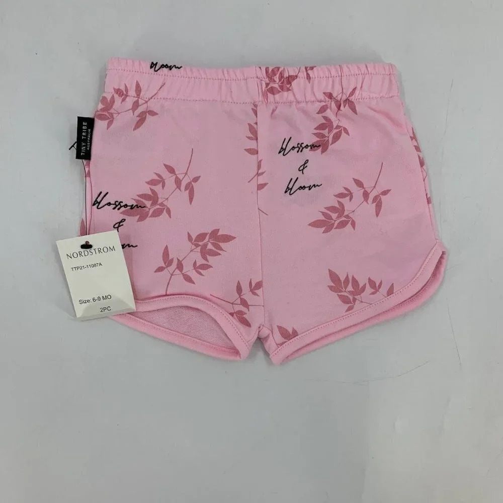 Tiny Tribe Babies Floral Blossom & Bloom Elastic Waist Shorts Size 6-9M NWT‎